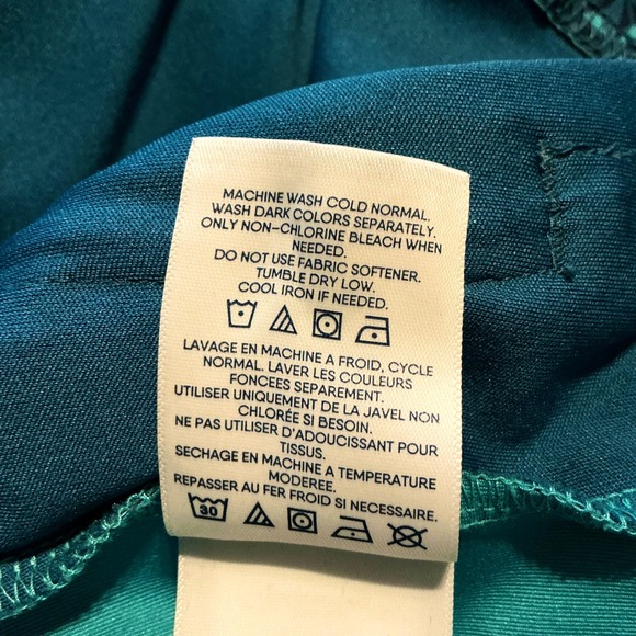 Lands End Women's Medium Teal Geometric Print Hooded Lightweight Jacket EUC - Picture 5 of 11